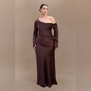 Meshki Chocolate One Shoulder Dress